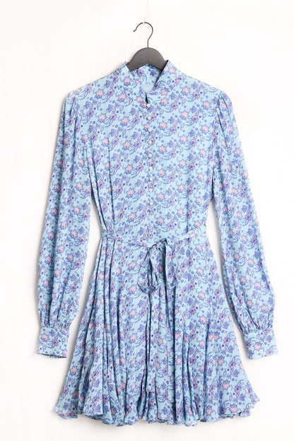 SIENNA SATIN DRESS - Blue