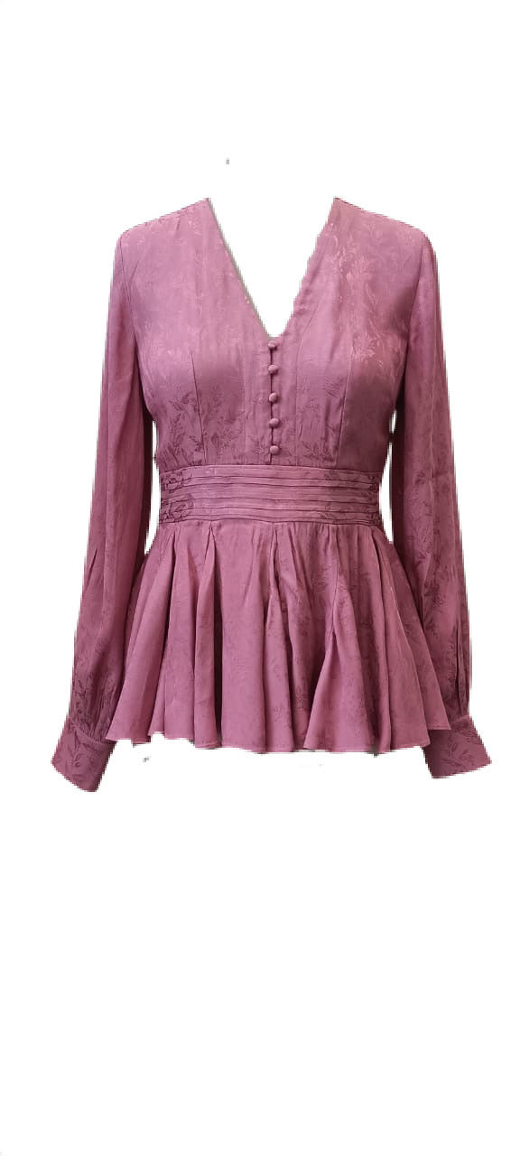 ELI JACQUARD BLOUSE - Pink